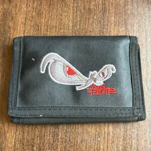 No Fear Wallet with Eyes Black Wallet Red Eyes No Fear Brand Vintage 1990s